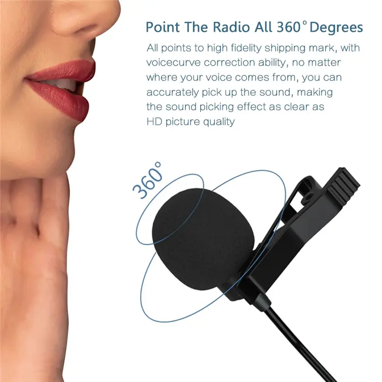 Noise Canceling Rode Mini Mic Smartphone Clip Collar Lavalier Insert Microphone