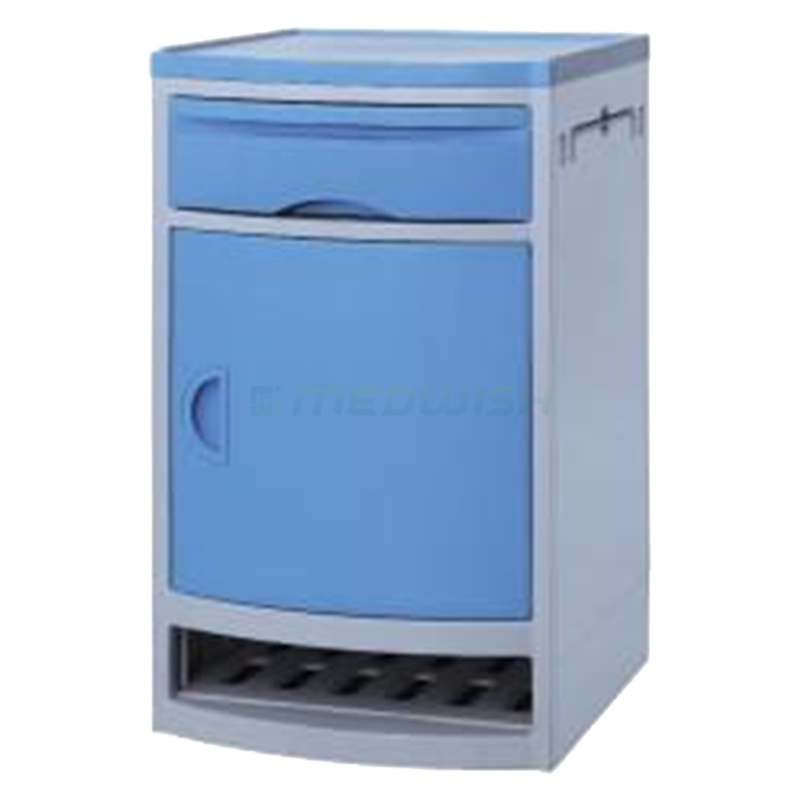 AG-BC006 Ward room furniture ABS bedside table hospital bedside cabinet with two handles for medical treatment
