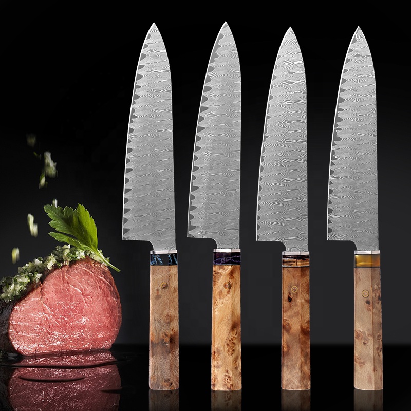 8 дюймов Профессиональная деревянная ручка кухонный нож из дамасской стали для шеф-повара нож японский dmascus нож