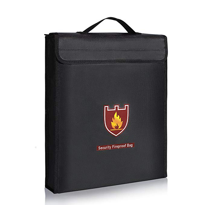 Fireproof Document Bag NON-ITCHY Silicone Coated Fireproof Waterproof Pouch