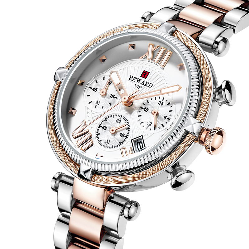 Hot Sale REWARD Watch Luxury Brand Lady Watches Stainless Steel Waterproof Sport Quartz Military Women Clock