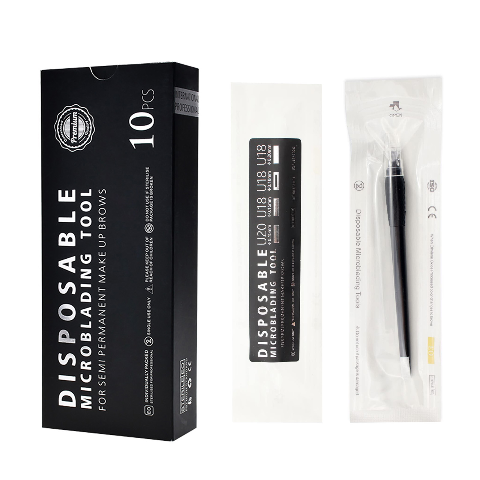 Горячая Распродажа, одноразовая ручка для бровей Microblading 18U/инструменты для микроблейдинга для перманентного макияжа бровей с кисточкой