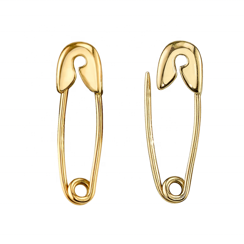 Original 925 Sterling Silver Plain Safety Pin Earring 2020