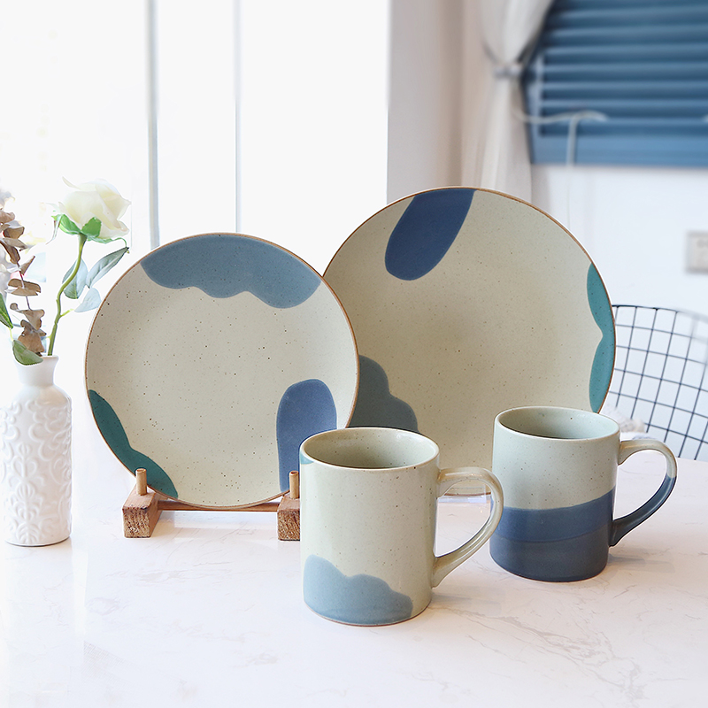 China suppliers European style unique design decorative colorful modern plates sets ceramic dinnerware sets for home