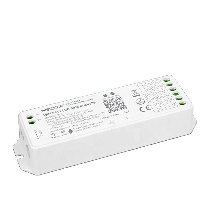Smart Products WL5 12-24V Support APP Voice Alexa Google Assistant Control RGB CCT Wifi 5in1Led Strip Controller