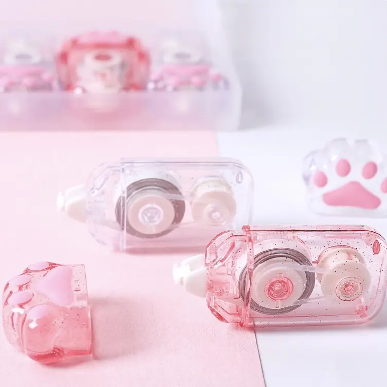 Eurolucky Lovely Transparent Cat Paw Correction Tape Girl Heart Correction Tape Color Cute Correction Tape