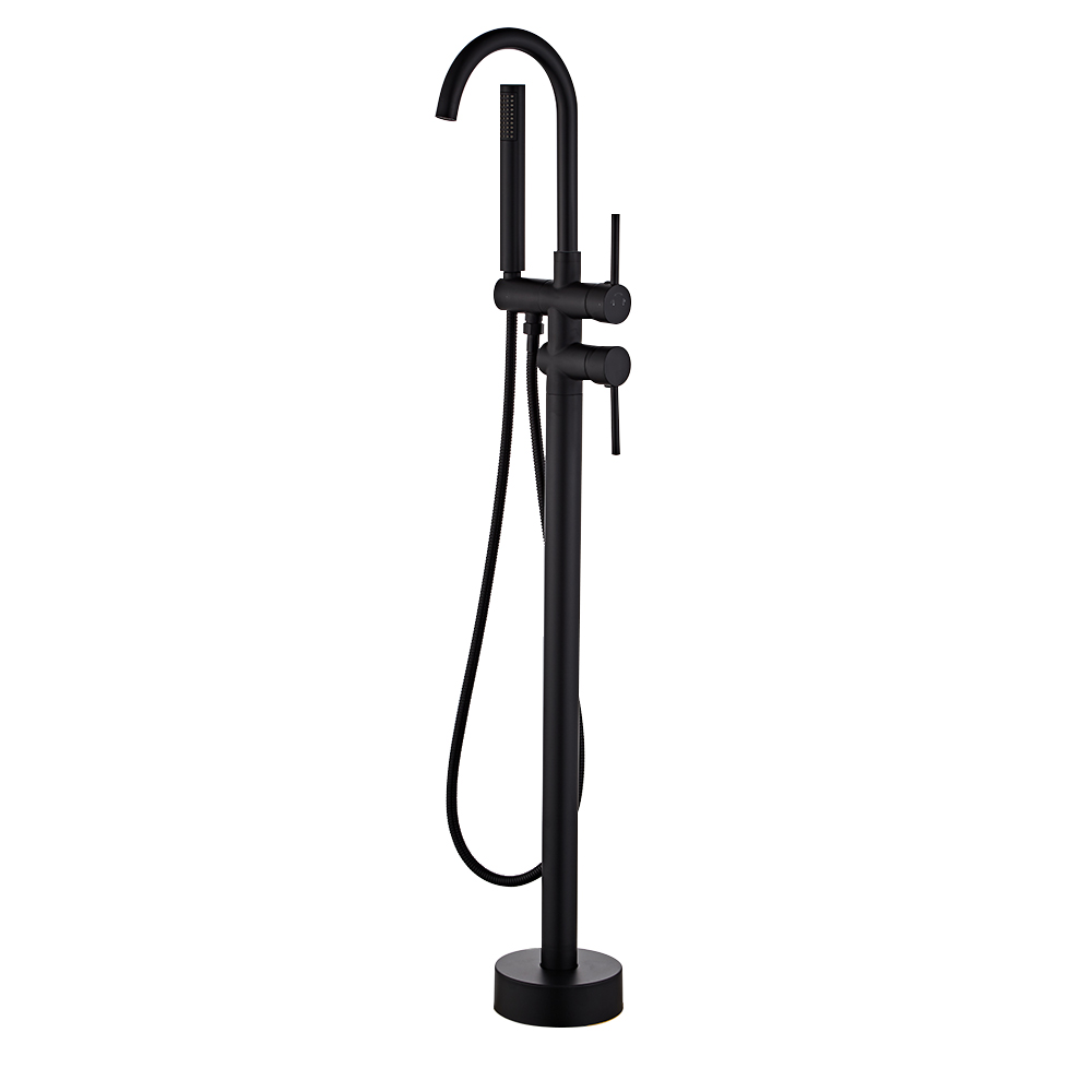 Yundoom OEM Ducha Floor Stand Bathroom Faucet Accessories Rain Spinning Shower Head Hand Heater Mixer Set Shower Bathtub Faucet