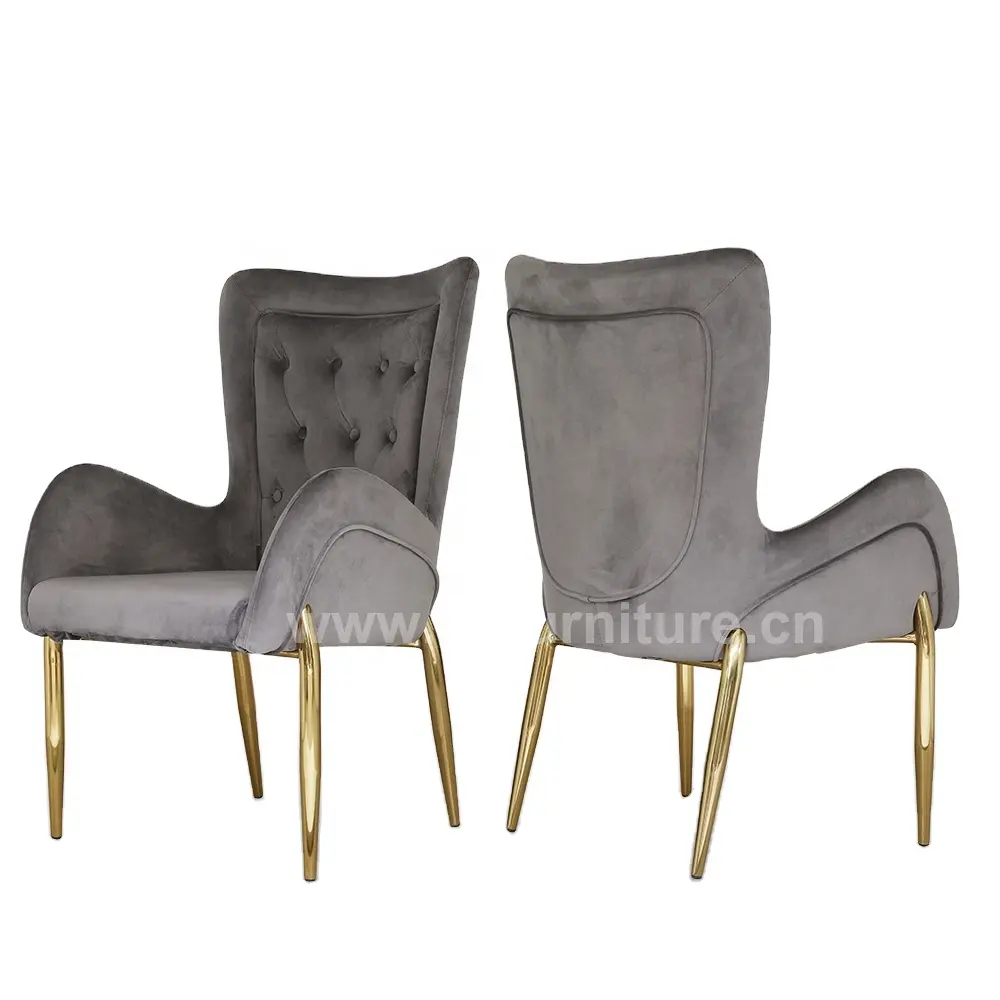 Royal Sofa Chairs Set For Living Room Furniture Sillas Plastico Chaise Modern Grey Black Tufted And Gold Living Room Chair
