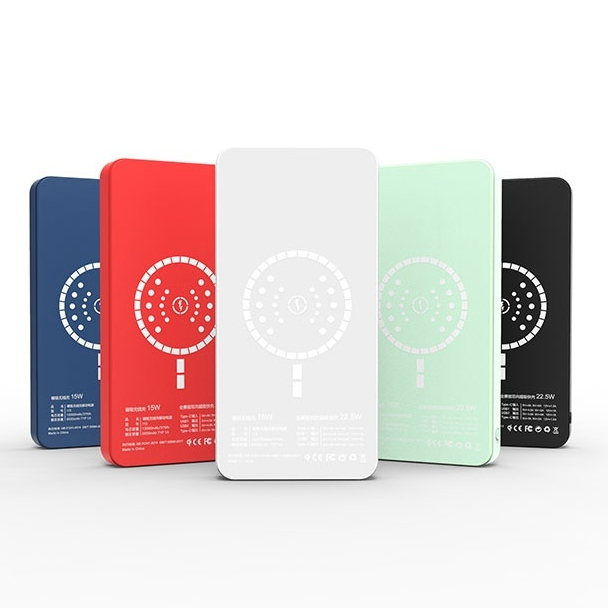 Portable Wireless Charger Powerbank Type C 15W PD Power Bank Magnetic Charging Power Bank Double USB Port