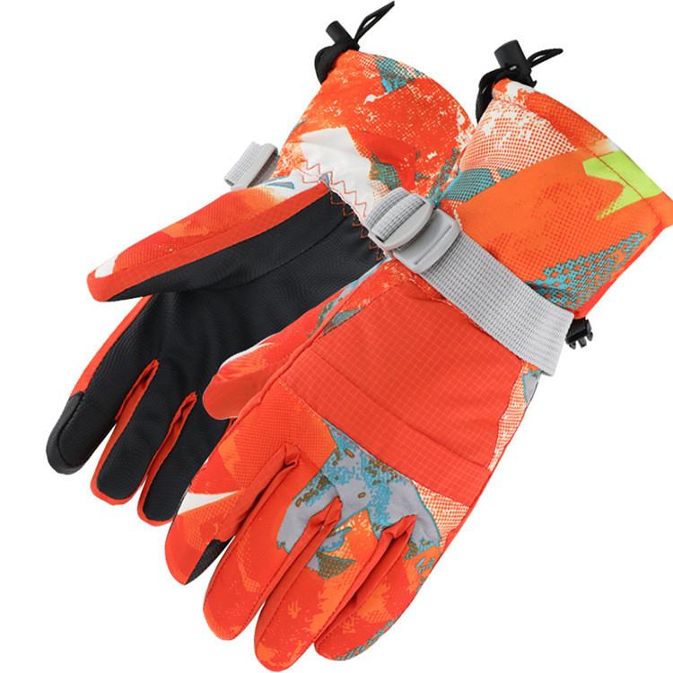 Waterproof windproof Resistant Winter Gloves with print for Men and Women