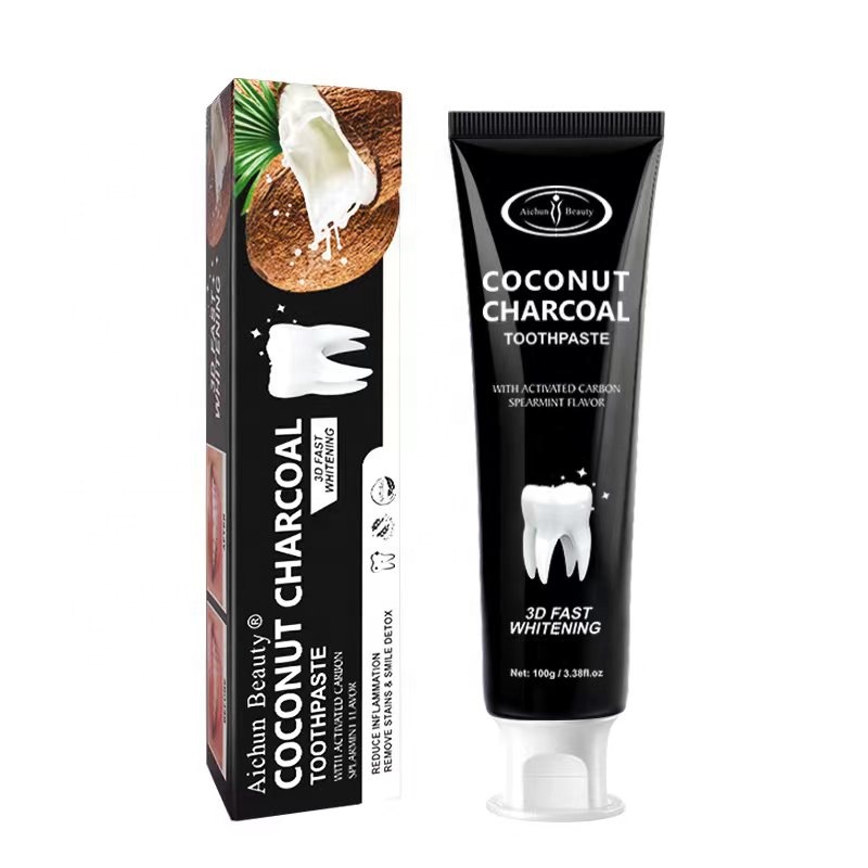 Индивидуальная натуральная активная отбеливающая зубная паста Aichun Beauty из кокоса и черного бамбукового угля