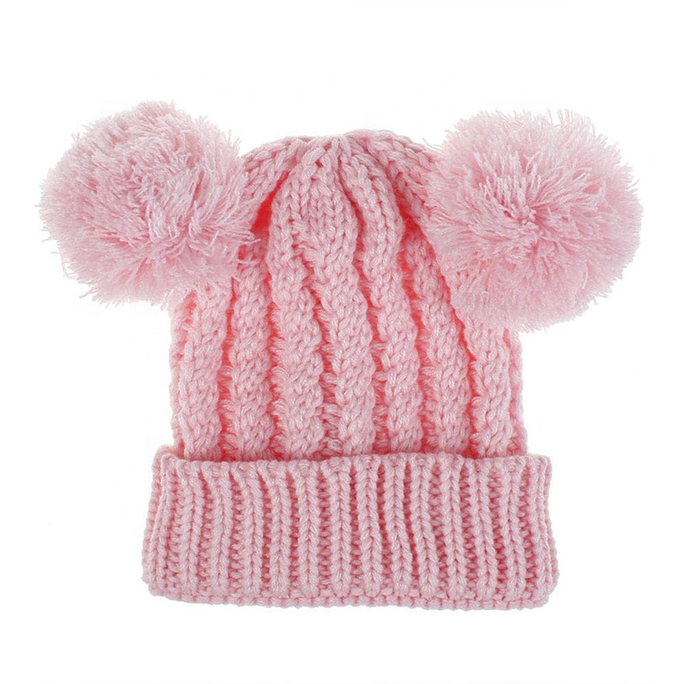 Eralove Kids Winter Warm Stretchy Hat, Soft Cute Pom Pom Ears Knitted Beanie Hat for Children Baby Boy Girl 1-8 Years Old