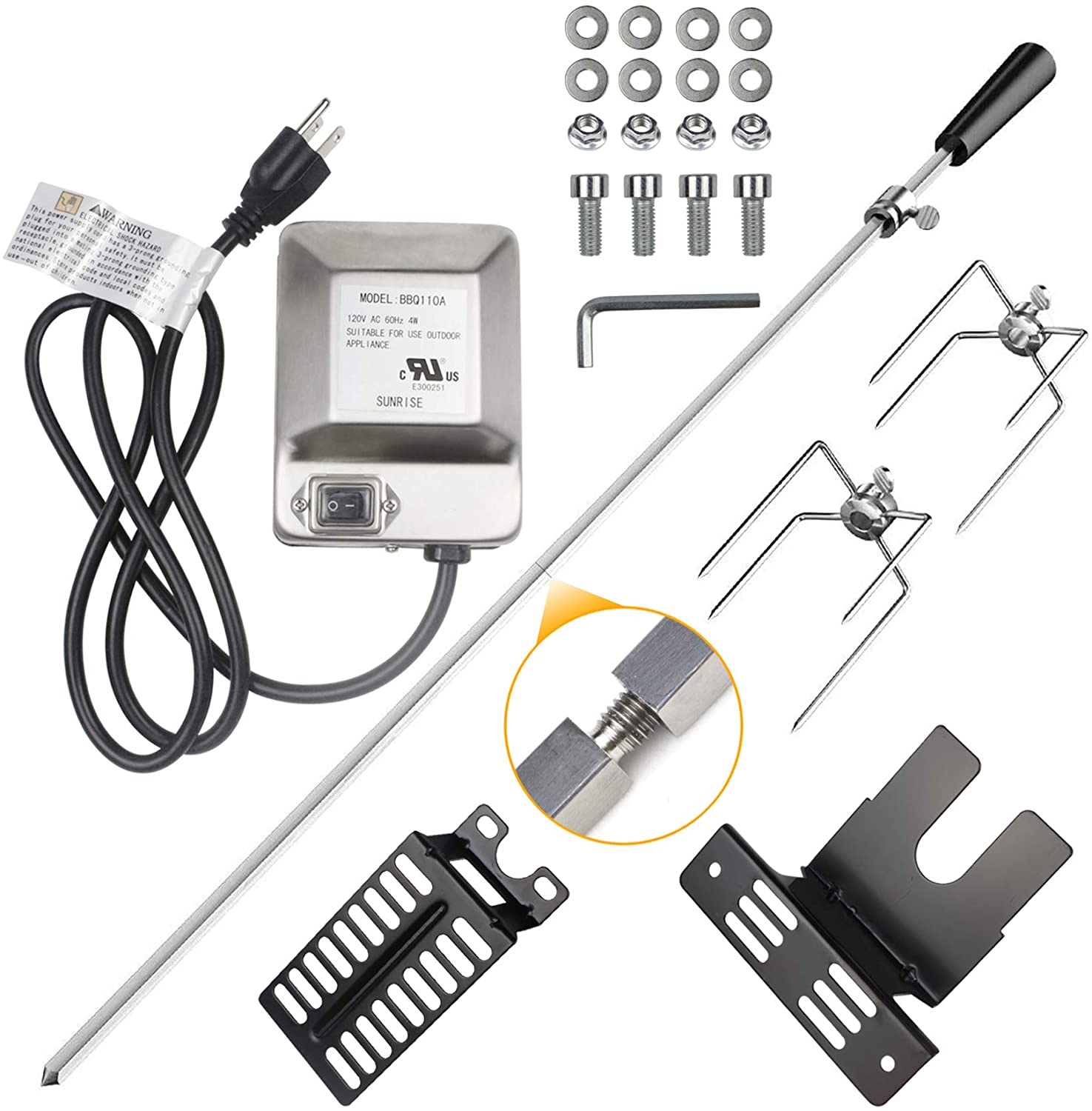 Advanced Technology durable waterproof Stainless Steel Rotisserie Kit for Grill Accessories set