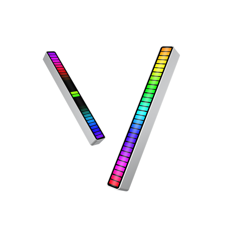 Royqueen RGB Voice-Activated Pickup Rhythm Light Colorful Sound Control Light Music Level Indicator for Vehicle Recreation place