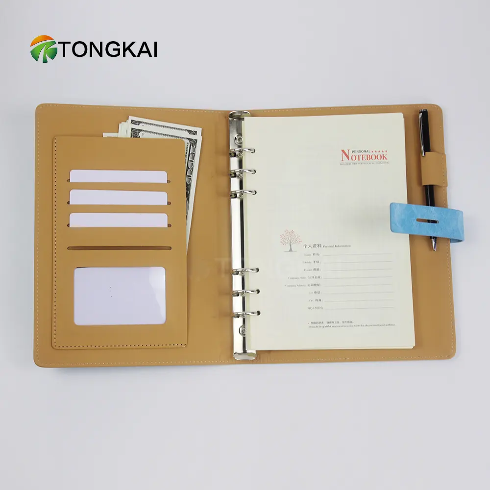 Business Notebook Business Organizer Leather Notebook A5 With Ring Binder In Stock
