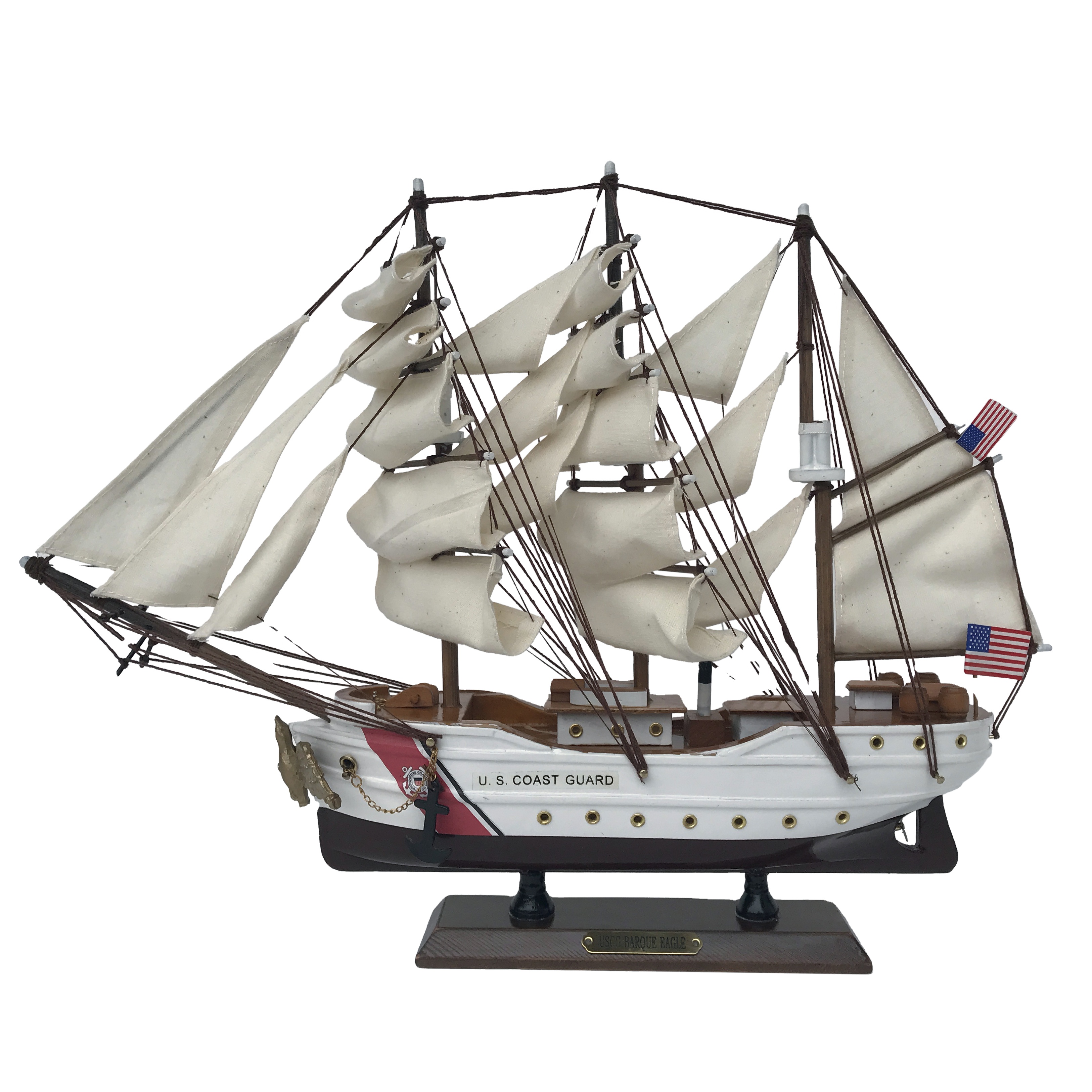 Оптовая продажа, 15 дюймов, USCG BARQUE EAGLE, береговая гвардия США, деревянная лодка, высокий корабль, сувенир, морской подарок, украшение для дома