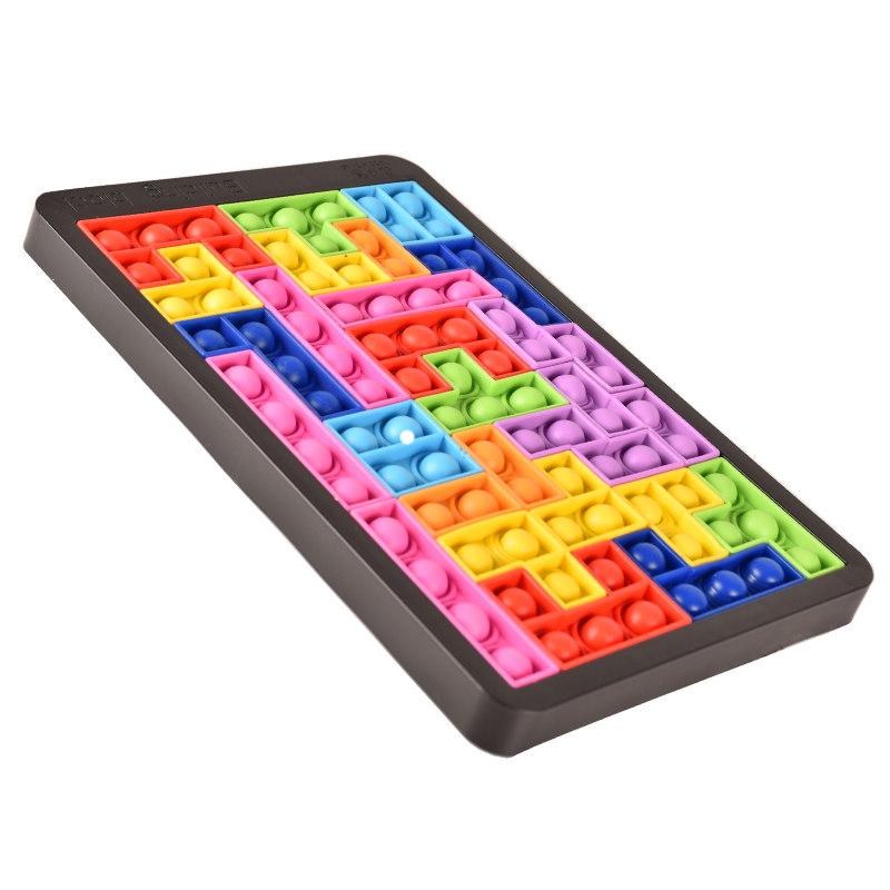 26pcs new push pop bubble fidget sensory toy jigsaw pop it sliding blocks for kids