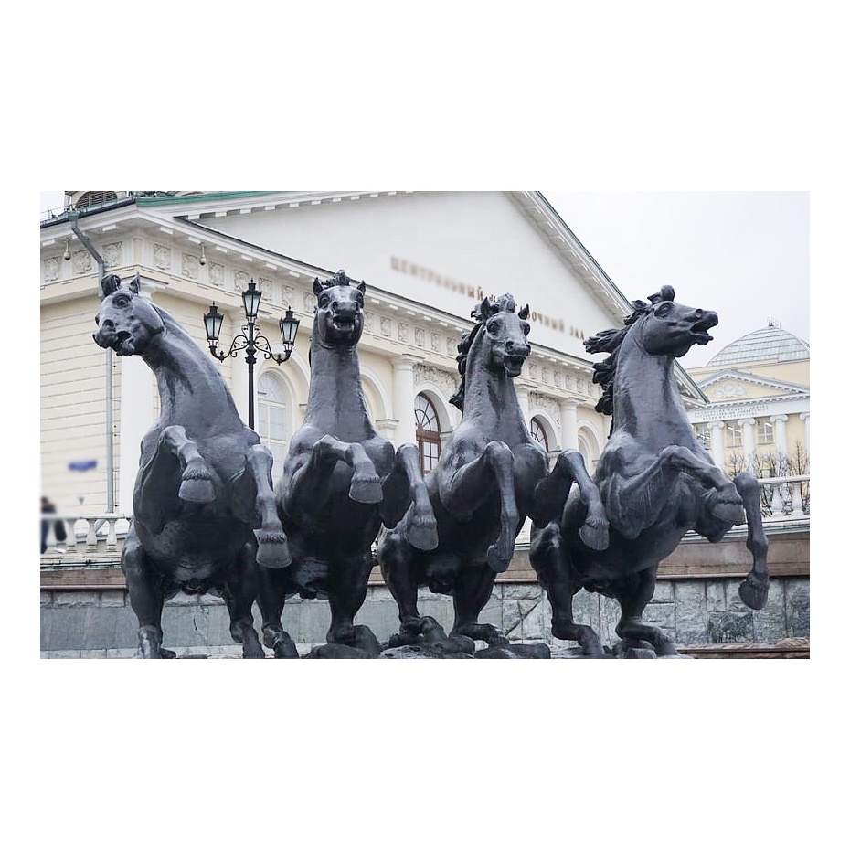 Bronze fountain cavalry art horse sculpture for street