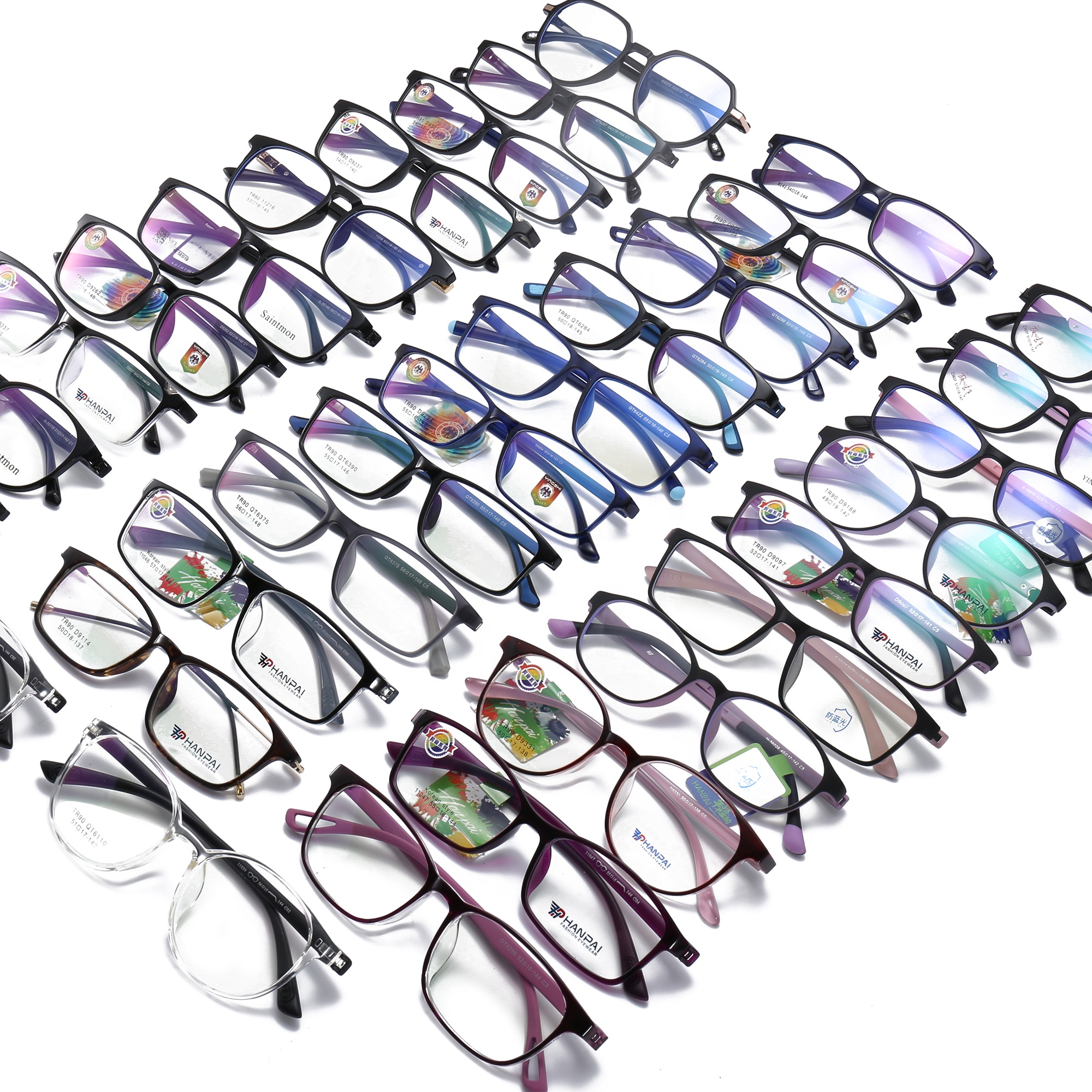 Ready Stock Wholesale Promotional Kids Teenage Optical frames TR90 Square Eyeglasses Frames Spectacle Plastic Optical Frames