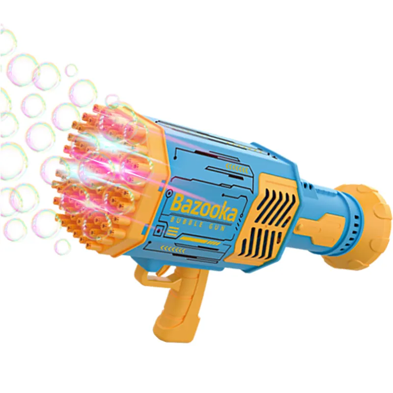 New 88 Holes Rocket Launcher Bubble Gun Tik Tok Electric Bubbles Blowing Machine Kids Party Bubble Gun Bazooka Toy With Light