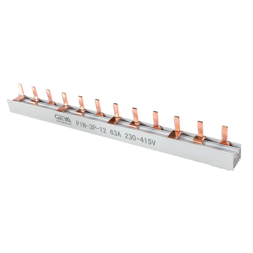 GEYA 12 Pin Type Copper Busbar 3P 63A 230V 415V Electric MCB For Electric Panel Soalr PV Syetem Use for distribution box