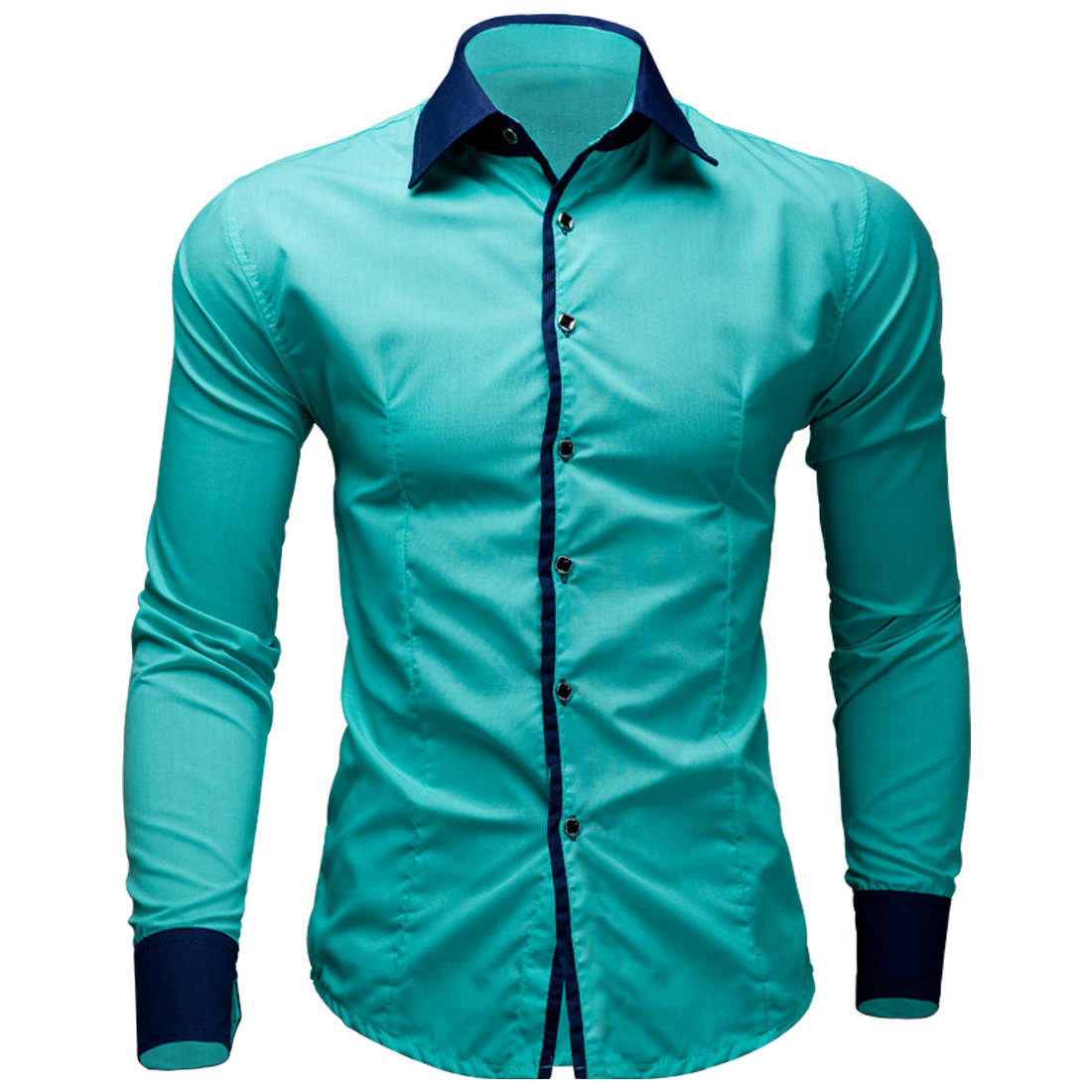 Wholesale custom brand men's spring and summer solid color British style fashion business casual shirts