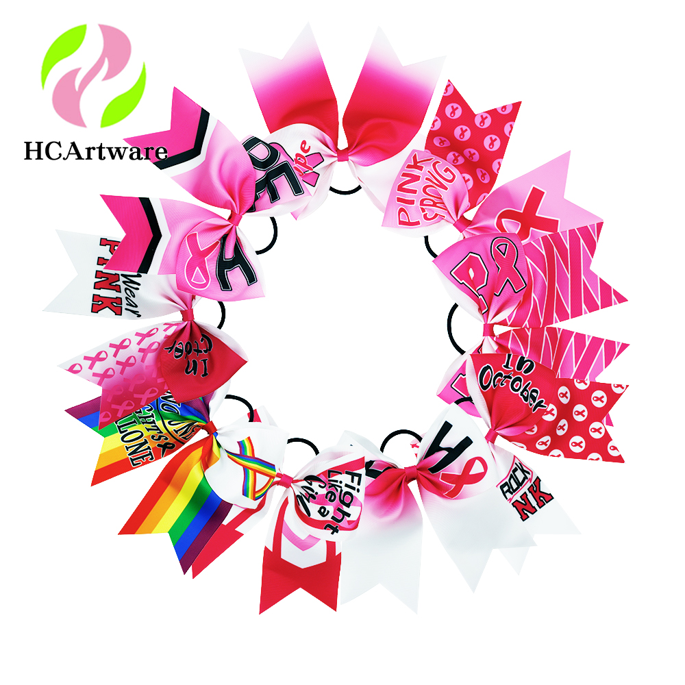 Hcartware 8 дюймов розовой радугой», красная лента для волос луки для женщин и девочек; Всемирный день борьбы со СПИДом памятная повязка на голову