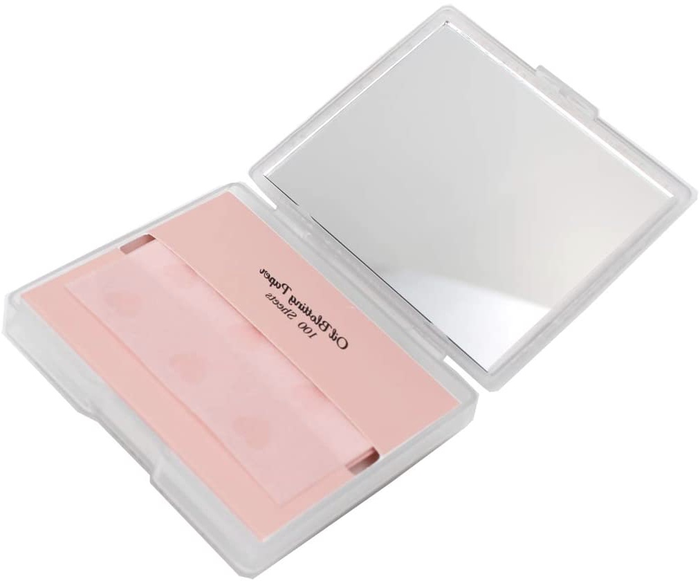 2021 new factory directly sale cosmetic blotting paper oil absorbing with mirror case