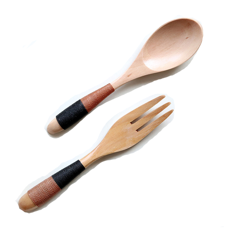 Amazon top seller Eco friendly Flatware Wooden Spoon Fork cutlery set