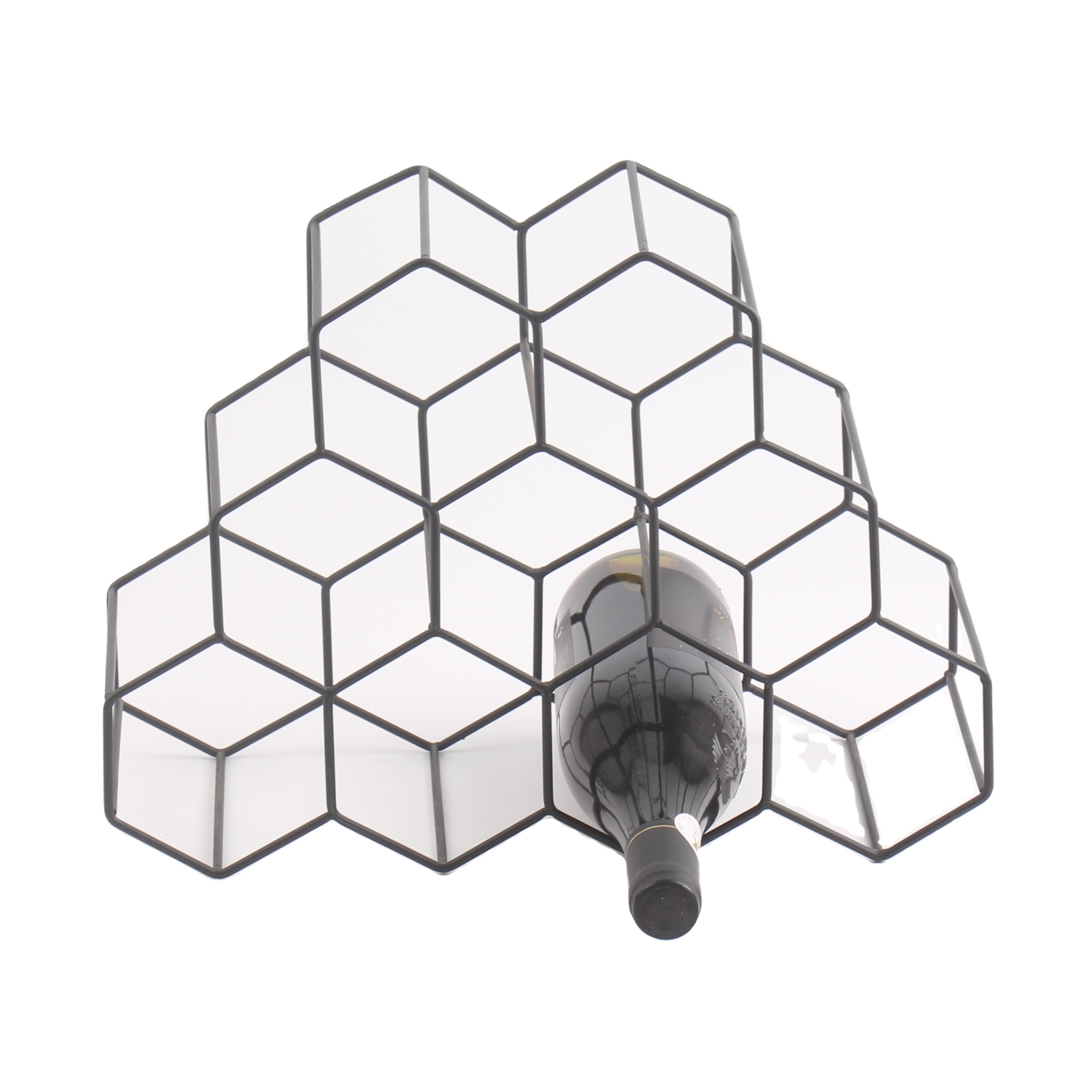 Urban Deco Counte Wine Rack 6 Wine Bottle Holder for Storage Black Modern Wine Holders Stands for Counter Metal