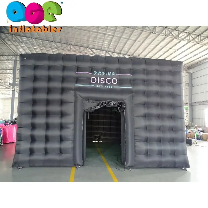 portable Disco Black House Cube blow up night club tent with lighting inflatable nightclub inflatable party tent