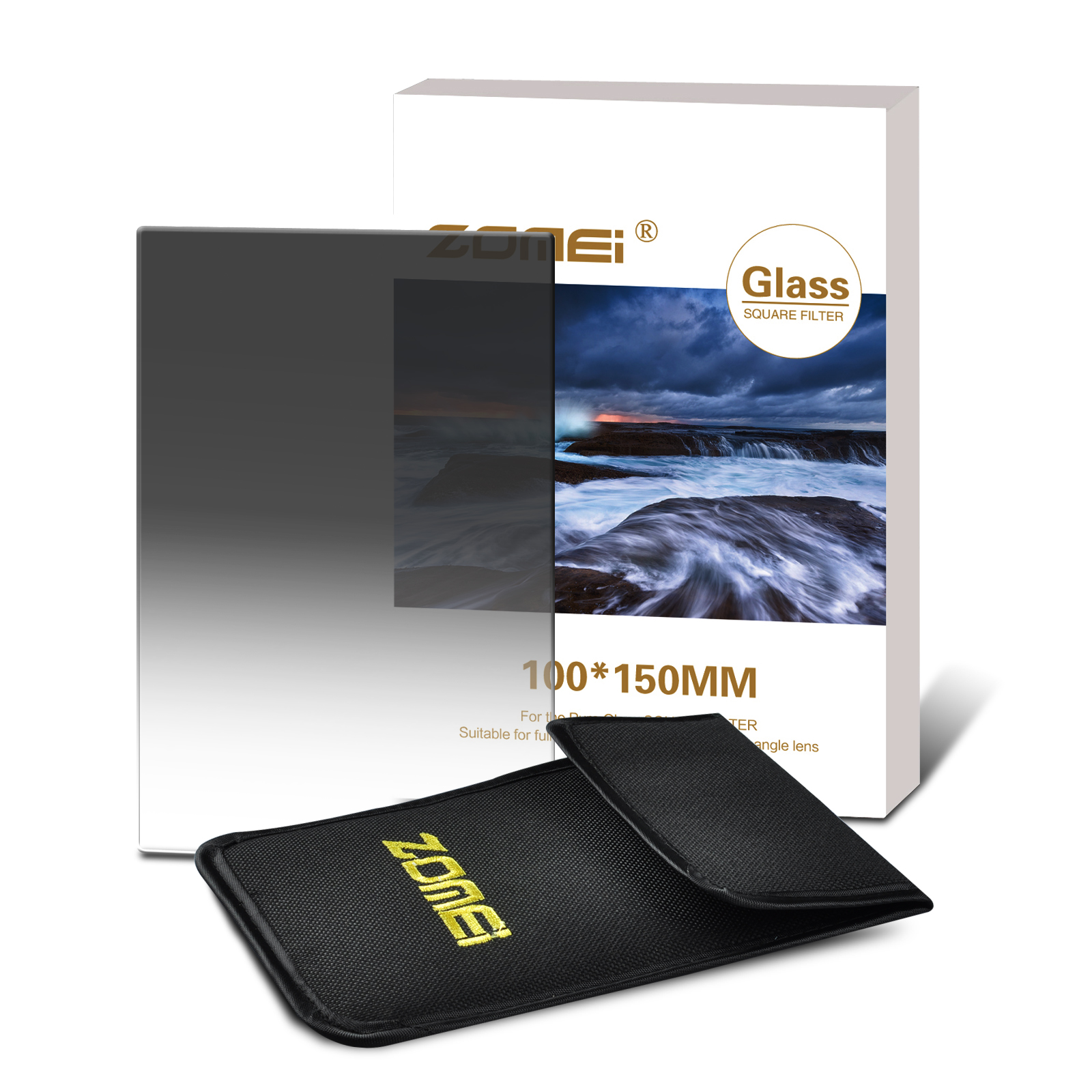 ZOMEI 100X150mm оптическое стекло квадратный фильтр для камеры GND2/4/8 фильтр для цифрового однообъективного зеркального фотоаппарата с держателем и переходное кольцо