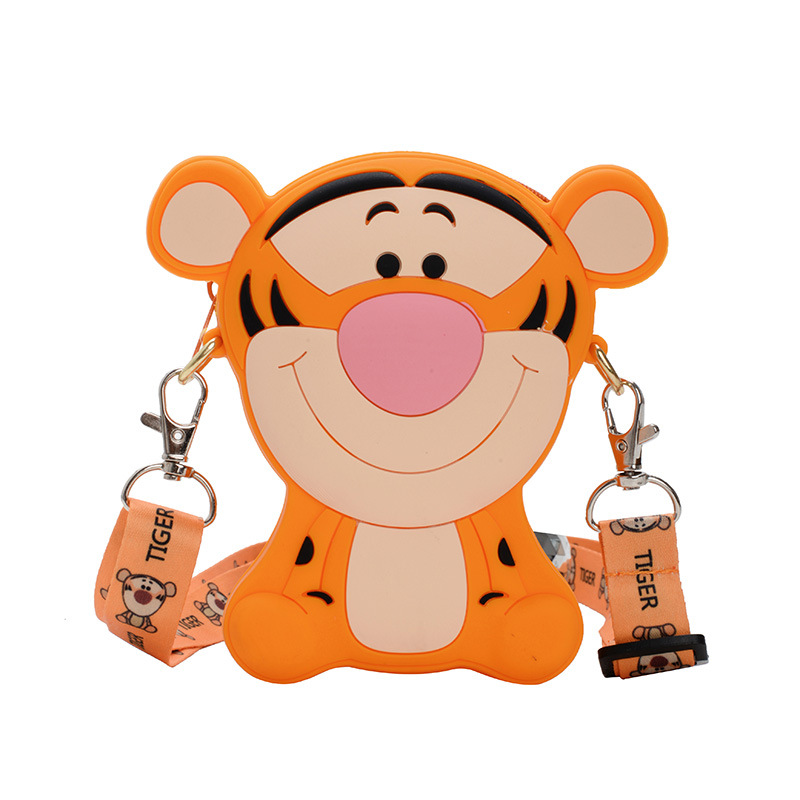 new fashion 3d tiger print cute cartoon wallet bag silicone coin purse tiger school bag