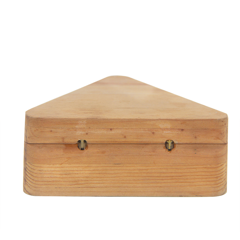 customized unfinished triangle wood jewelry box packaging