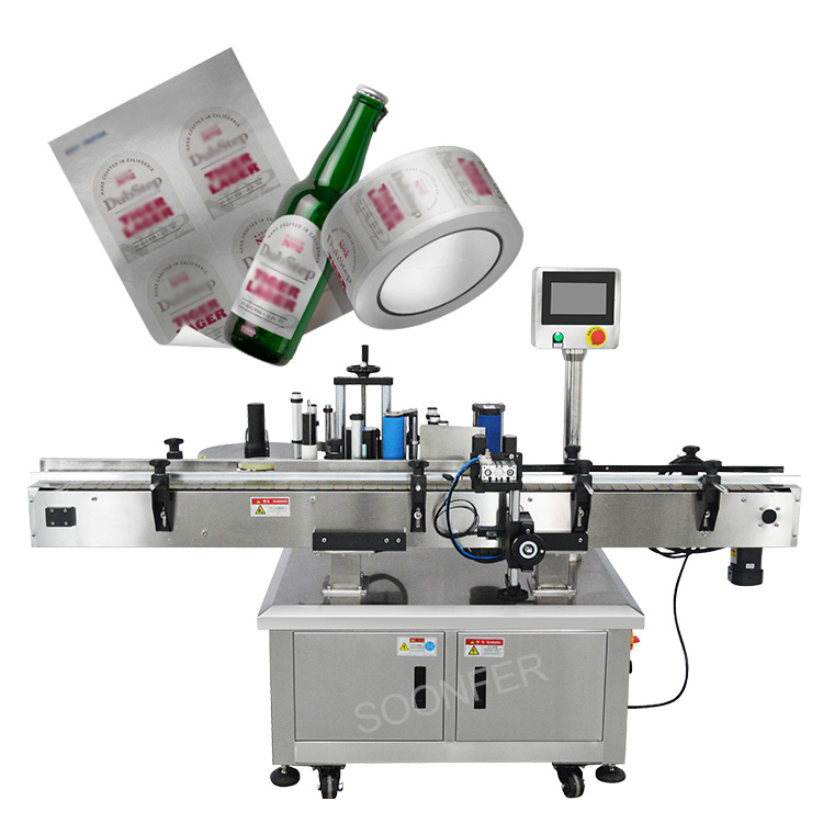 New type automatic small plastic wine can bottle labeling machine