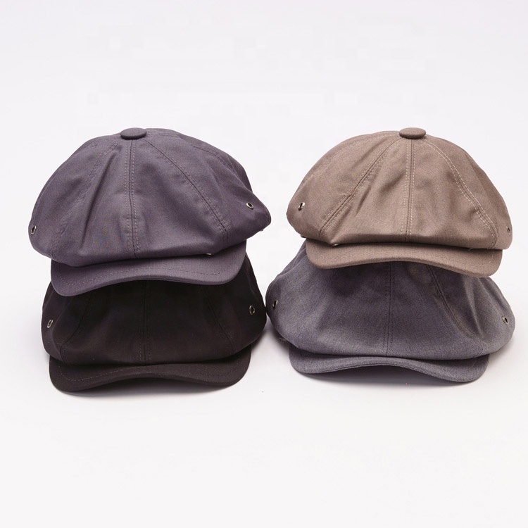 Custom Logo Vintage Character Style Outdoor Flat Hat Men Polyester Platte Ivy Cap