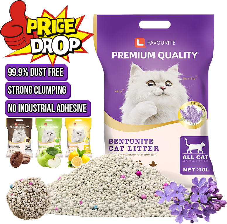 wholesale bulk 10kg 20kg ball shaped premium organic clay cat litter dust free clumping colorful bentonite cat litter sand