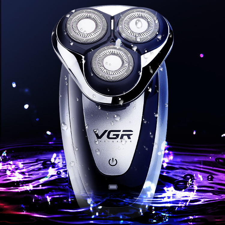 VGR брендовая Беспроводная перезаряжаемая 3D Вращающаяся бритва для мужчин, триммер, Влажная и сухая безболезненная Бритва для волос
