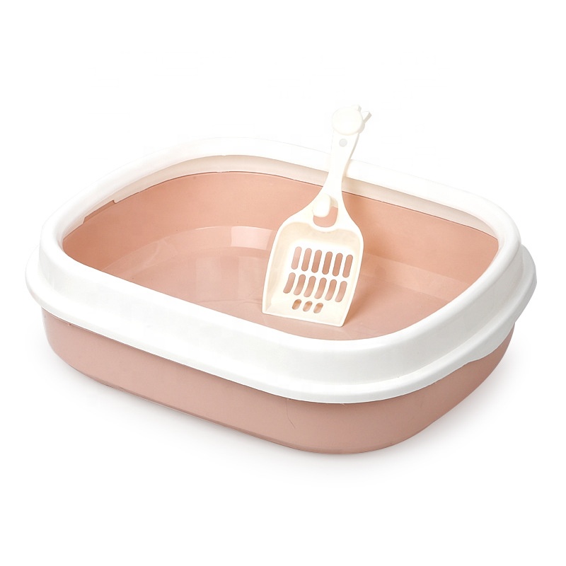 Wholesale Indoor PP Detachable Durable Semi-enclosed Cat Litter Box with Cat Scooper