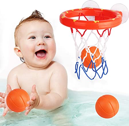 Wholesale 3pcs/set Balls Bath Toys Fun Basketball Hoop & Balls Set Shower Bathtub Baby Bath Toys For Boys Girls Kid & Toddler