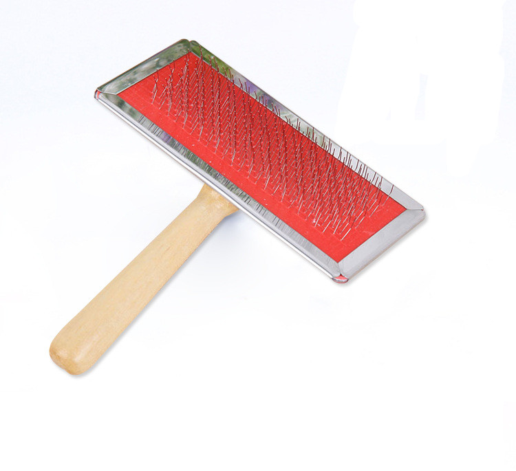 Monochrome Wooden Bamboo Grooming Hair Remover Pet Slicker Comb Brush For Dog Pets