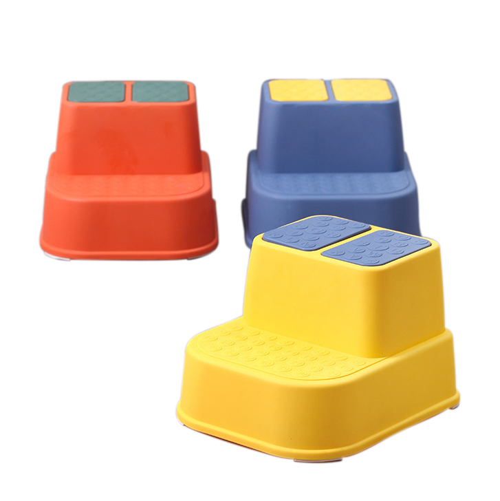 Baby Bath Step Stool Plastic Double Step Stool Children Cushion Footstool