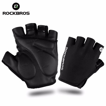 Оптовая продажа, дышащие велосипедные перчатки ROCKBROS, спортивные перчатки с полупальцами, гоночные гелевые противоударные велосипедные перчатки для горного велосипеда