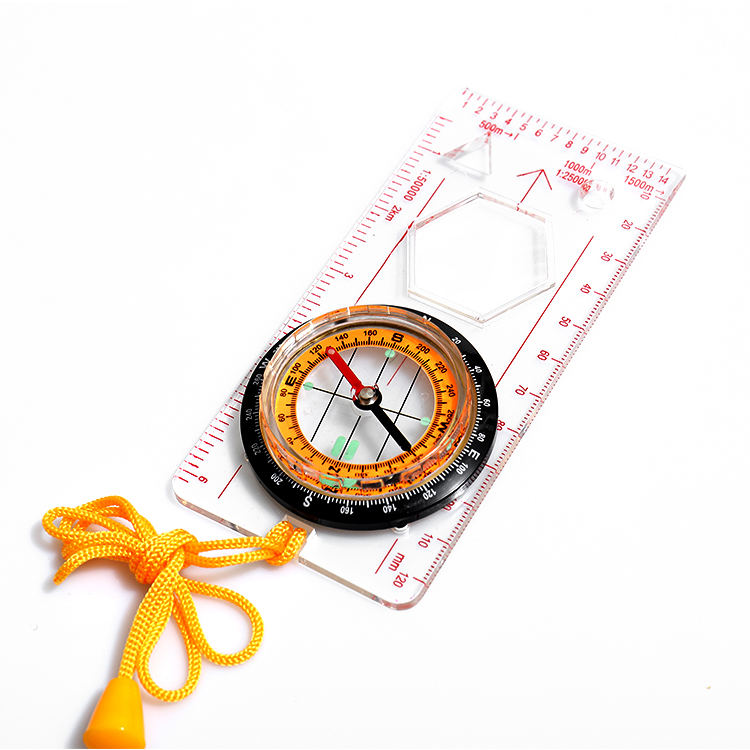 Luminous Waterproof orienteering compass outdoor ruler compass for hiking