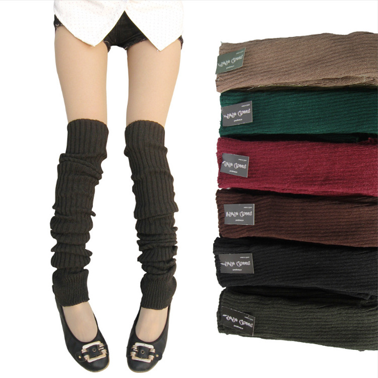 Winter fashion knit woolen yarn lengthened over-the-knee leg cover