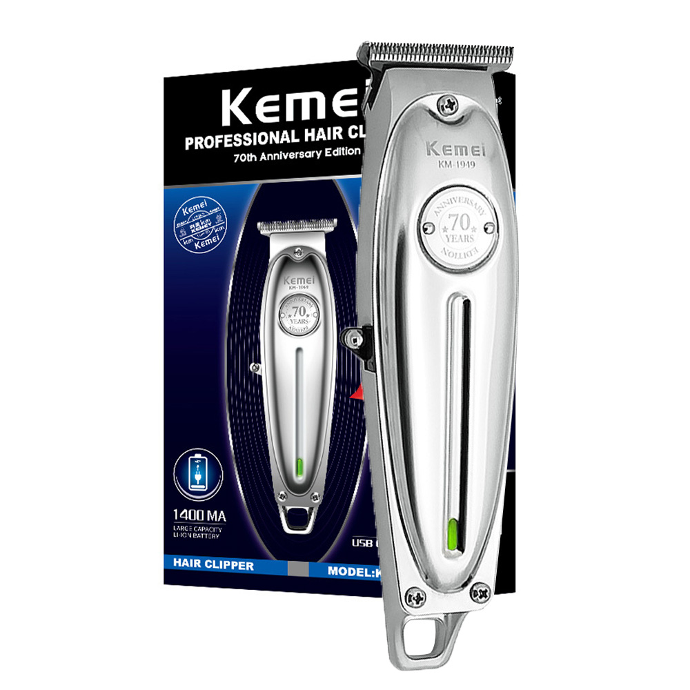 Kemei KM-1949 Профессиональная Мужская электрическая машинка для стрижки с низким уровнем шума T лезвие машинка для стрижки Парикмахерская Беспроводные Мини машинка для стрижки волос Бритва