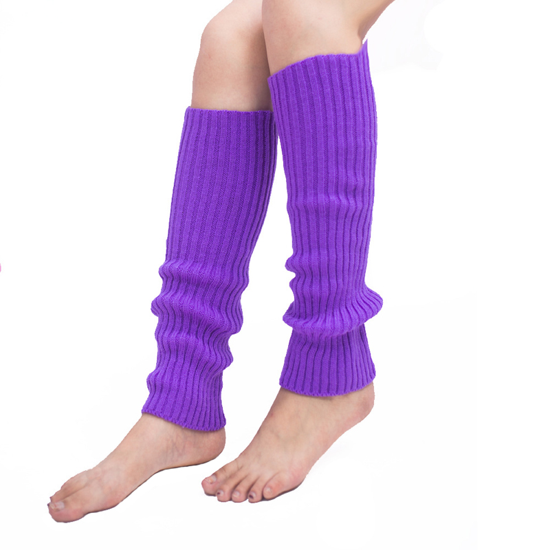 Custom Winter Rib Knitted leg sleeve acrylic material knitted stockings winter women leg warmer knitted socks