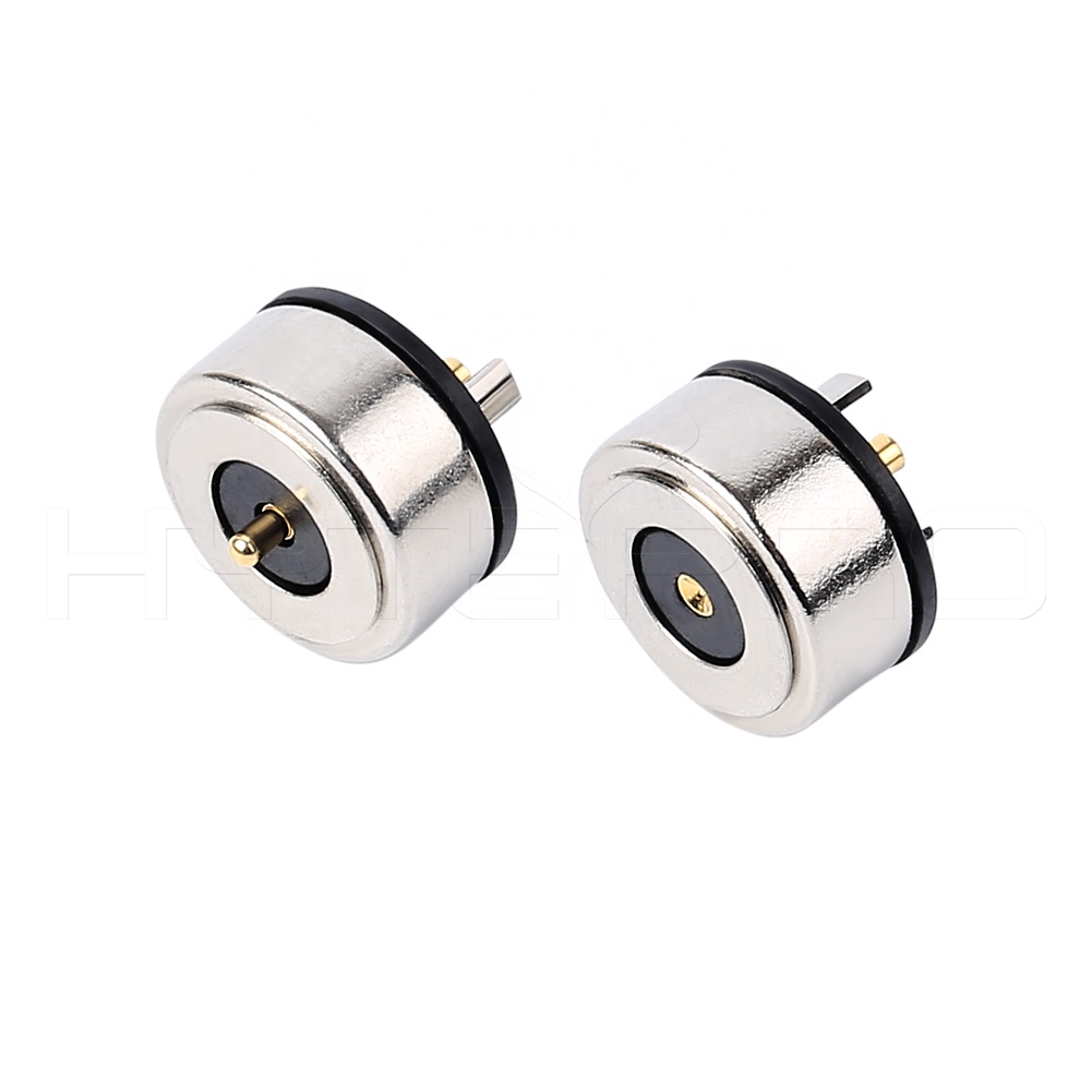 Circular 2 pogo pin power wire connector electrical magnetic connector