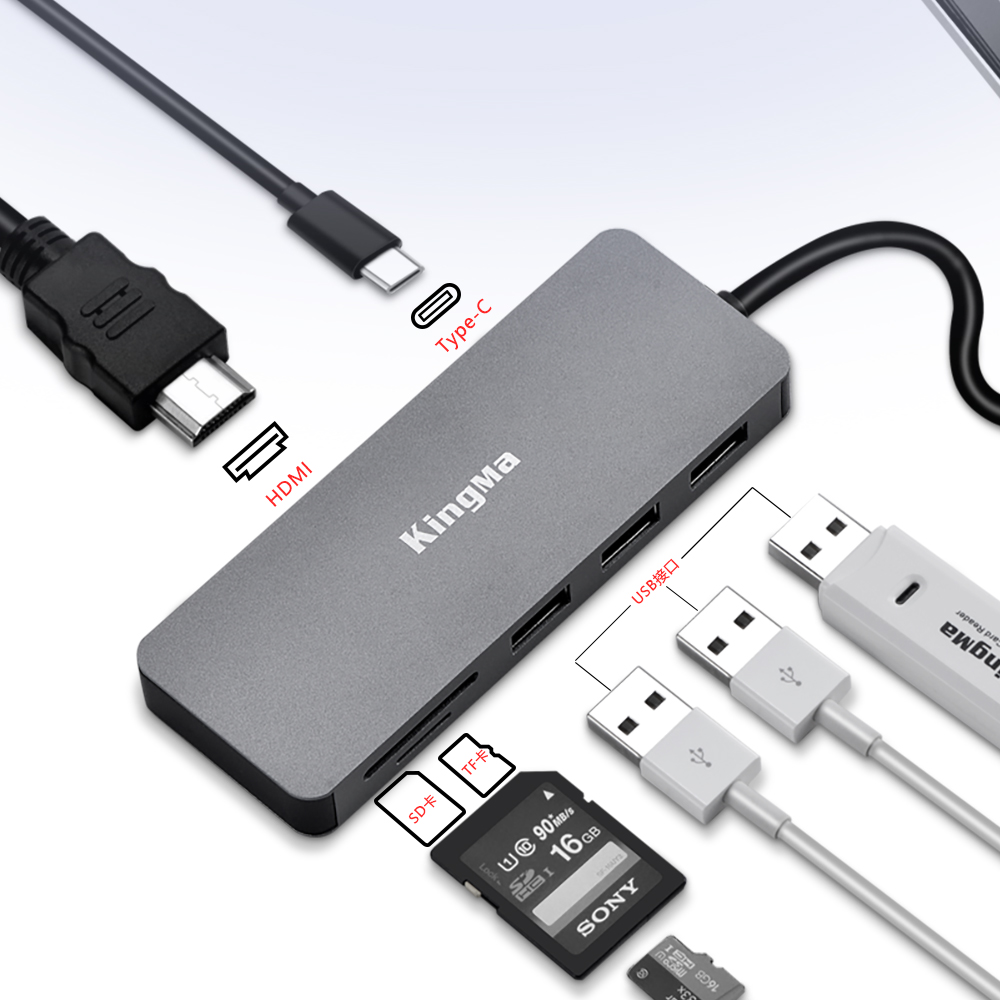 Премиум портативный мультипорт USB Type C адаптер USB-C концентратор для Macbook и других устройств Type-C