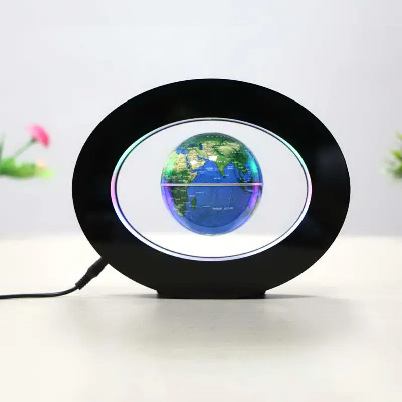 oval shape and C shape magnetic levitation platform for globe picture with LED lights